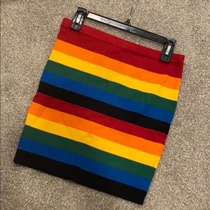 NWT Rainbow Stripe 🌈 Pride knit skirt sz M